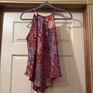 Daytrip brown mauve Asymmetrical Sleeveless Tank Top